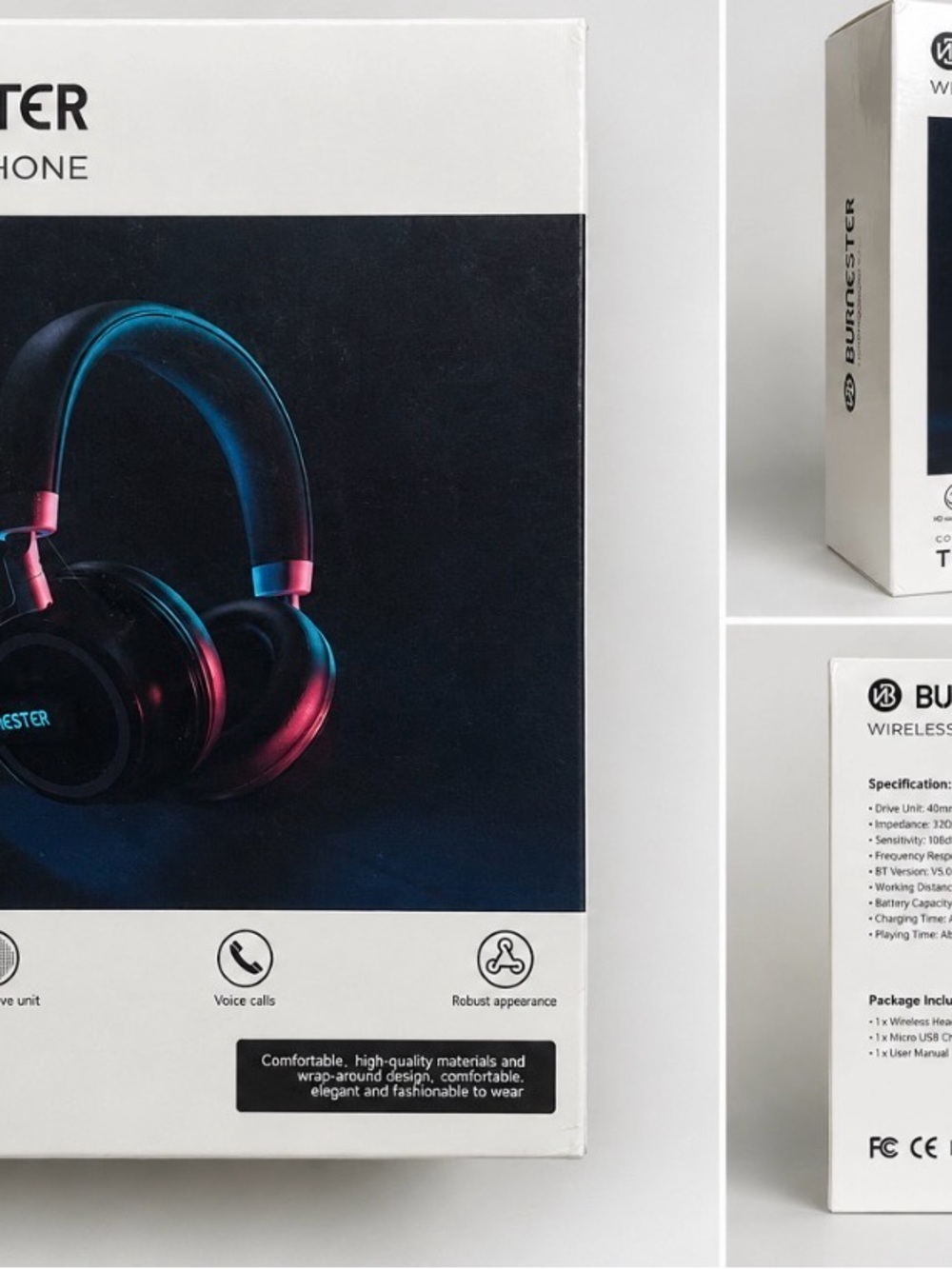 Wireless Over-Ear Headphones — Black with Pink Accents